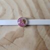 Bracelet Cuir blanc fleurs roses